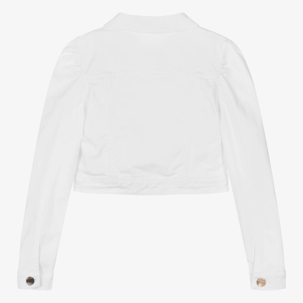 Fun Fun Girls White Cropped Denim Jacket Childrensalon Outlet