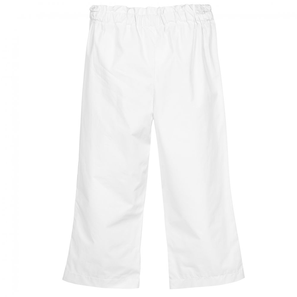 Ladies white cropped trousers hotsell