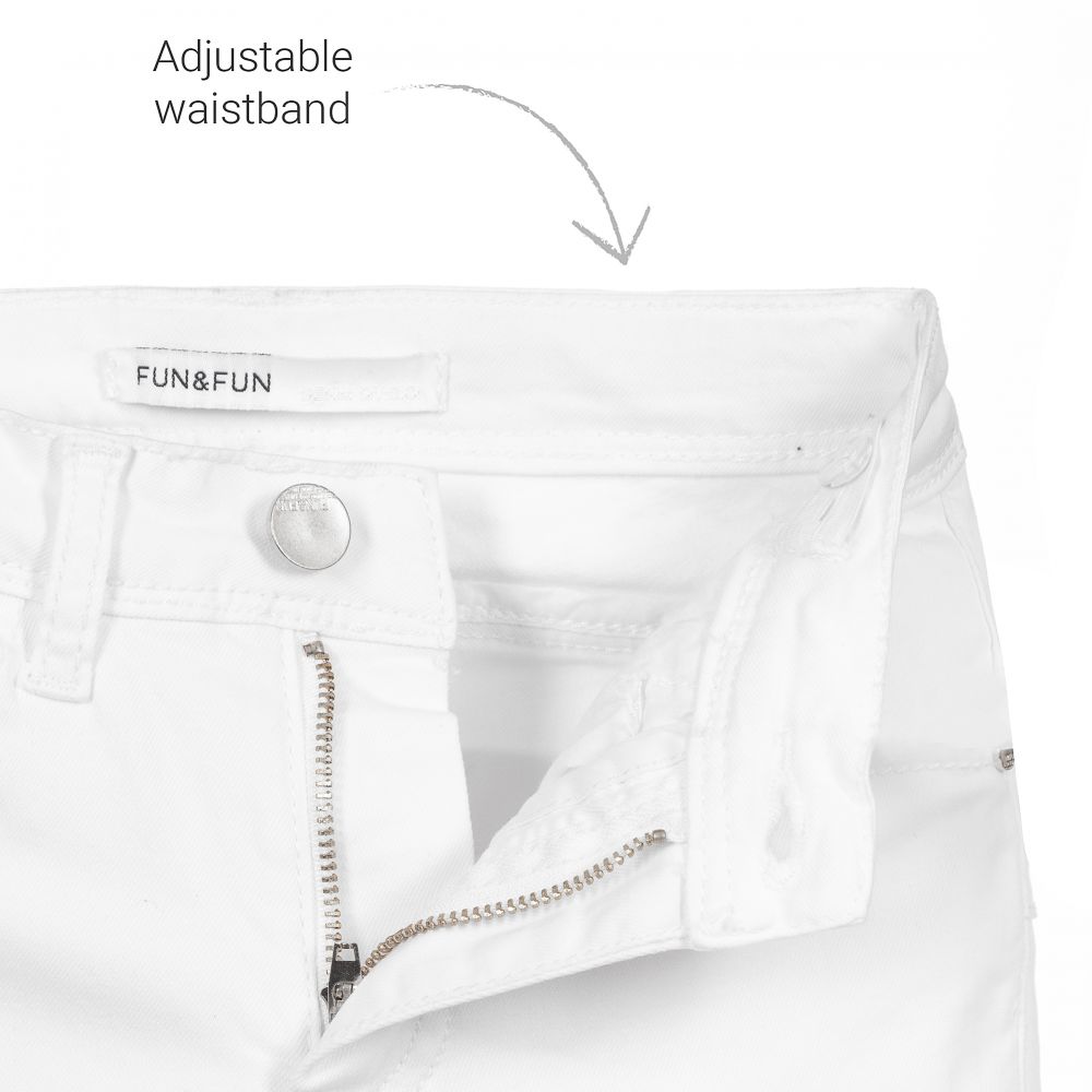 Girls white distressed jeans clearance