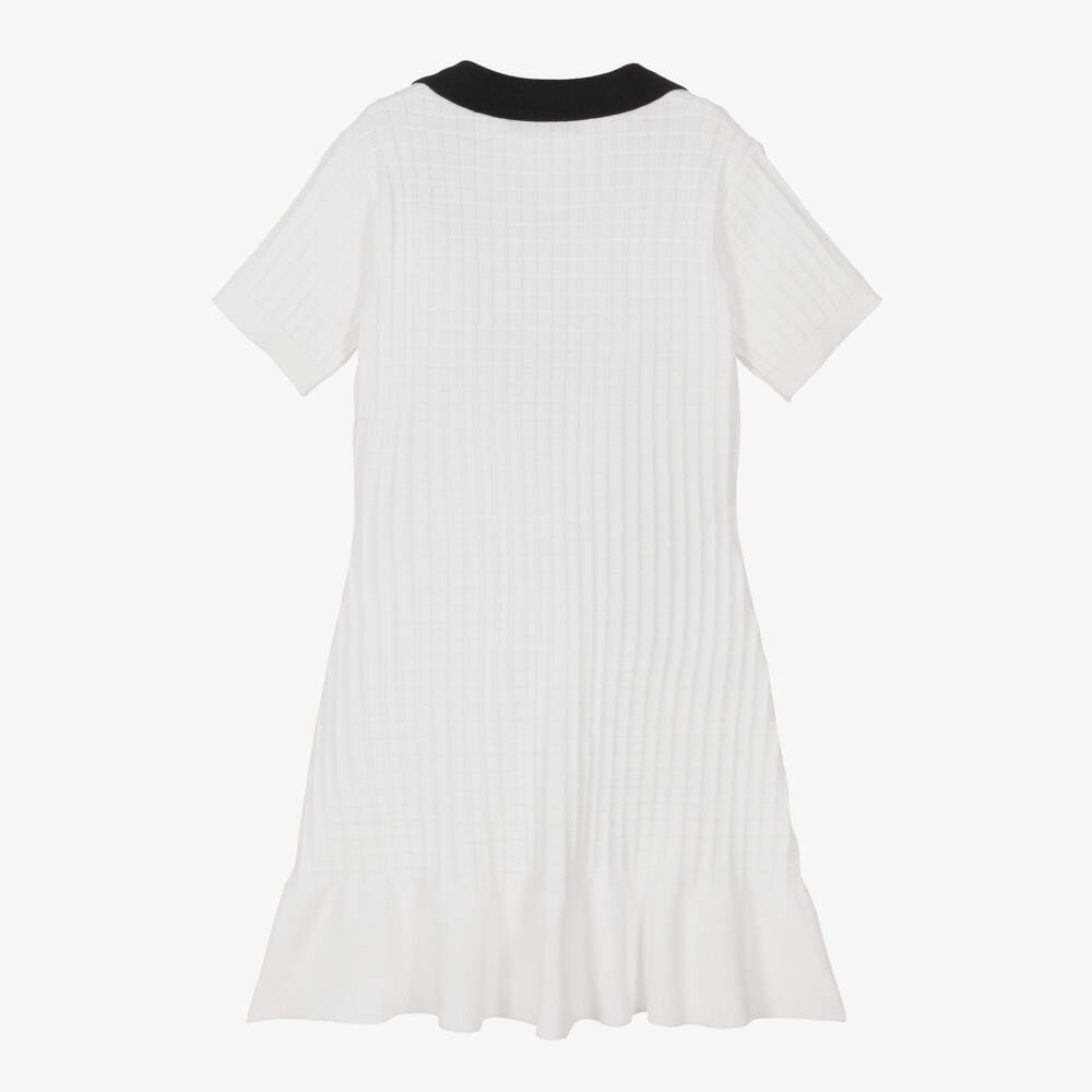 Fun & Fun-Girls White Fit & Flare Knitted Dress | Childrensalon Outlet