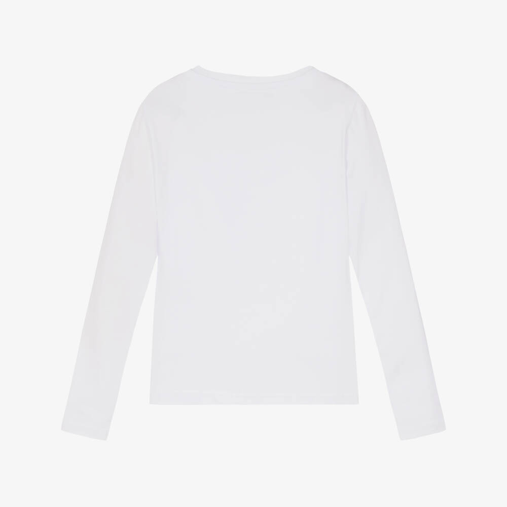 Fun & Fun-Girls White Girl Graphic Long Sleeved Top | Childrensalon Outlet