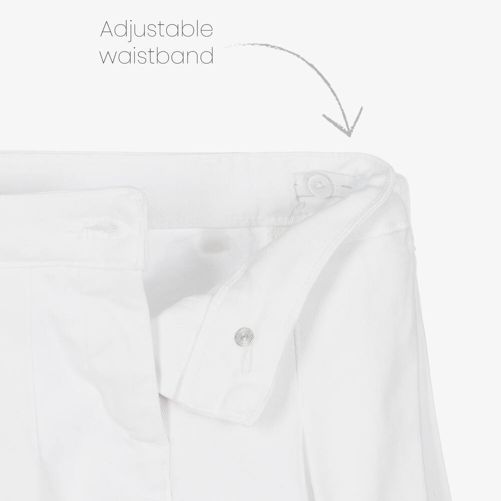 Fun & Fun-Girls White Pleated Denim Skort | Childrensalon Outlet