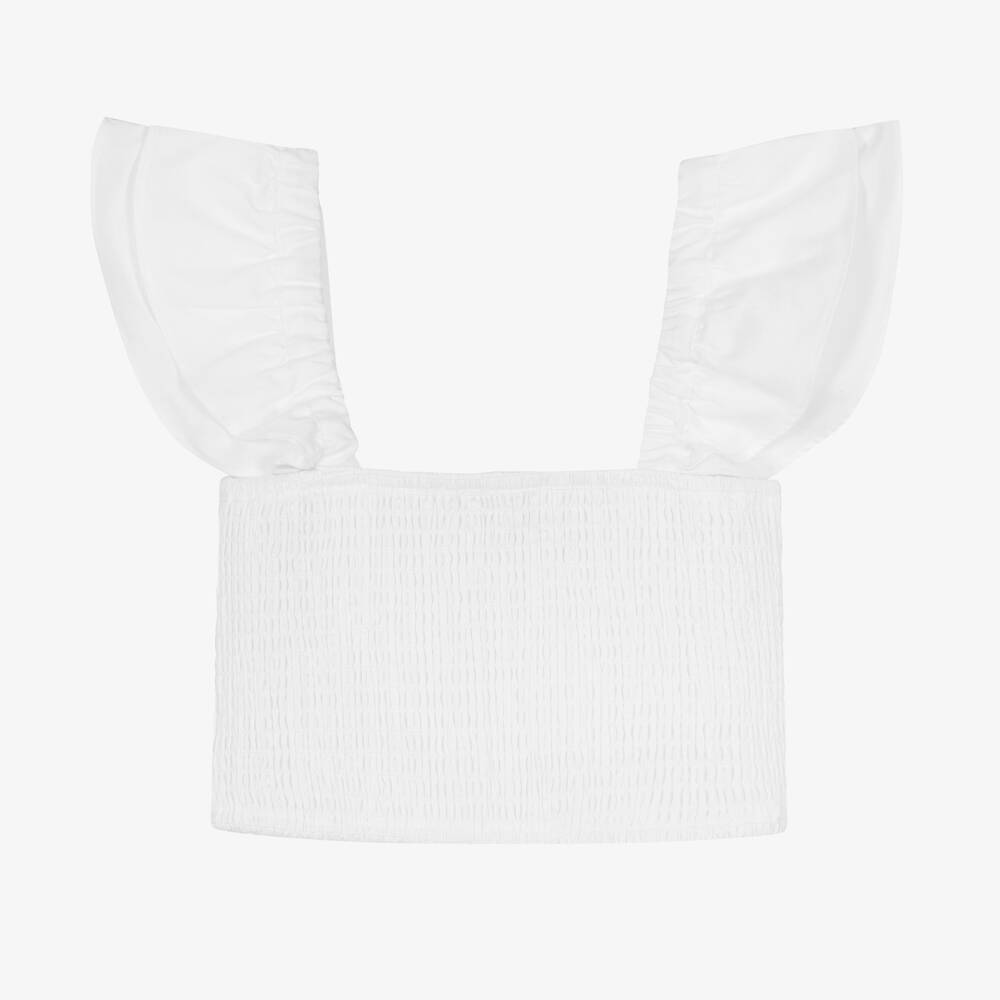 Fun & Fun-Белый топ с рюшами для девочек | Childrensalon Outlet