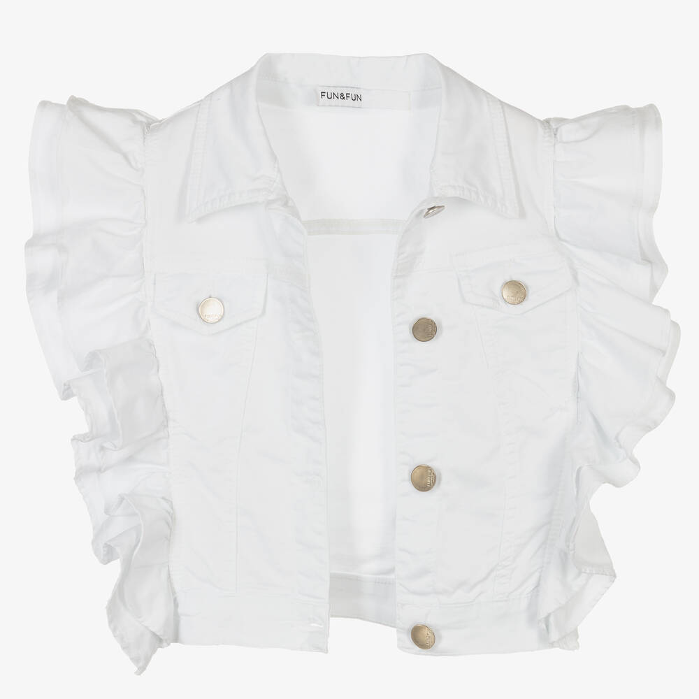 White denim vest girls sale