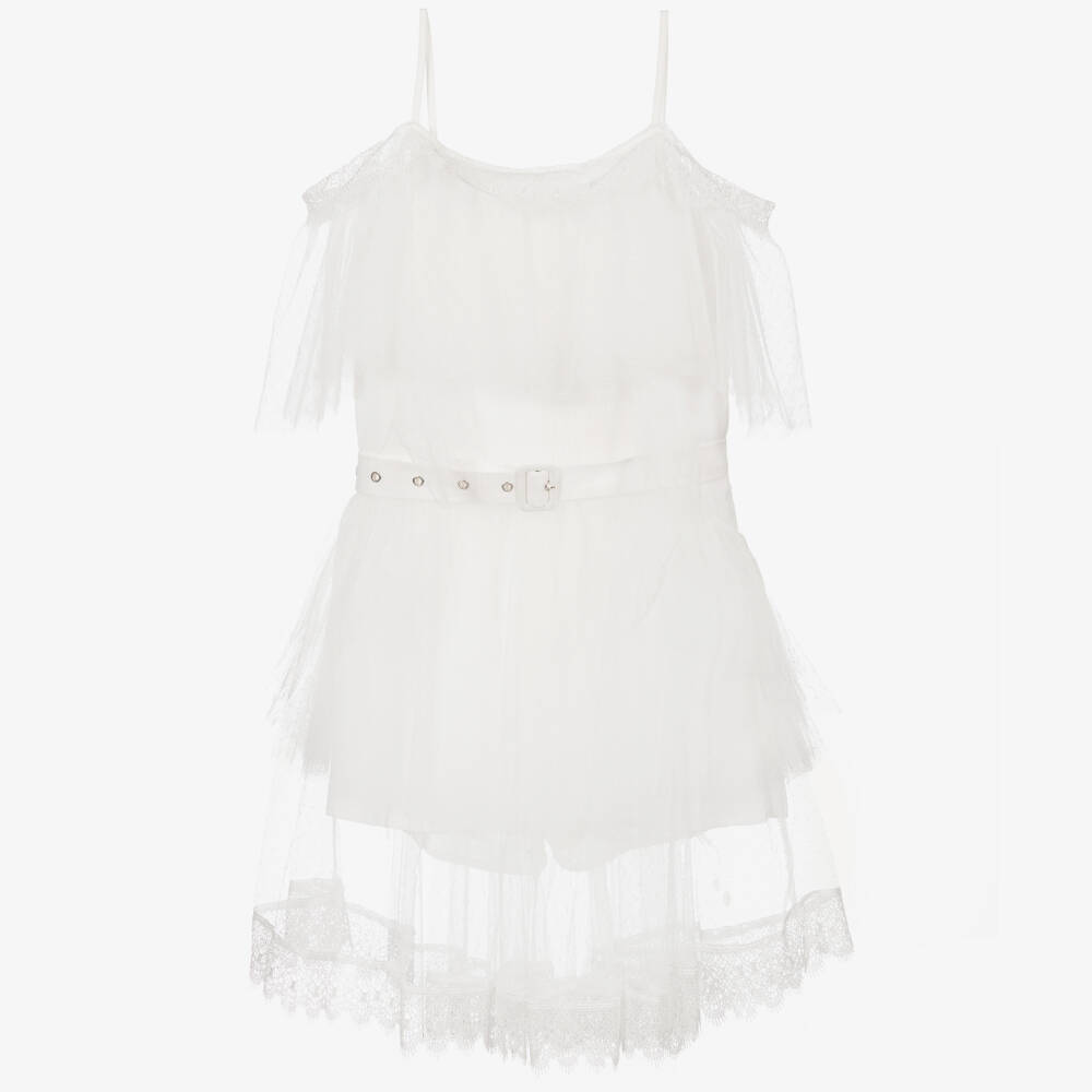 Fun & Fun-Girls White Tulle Dress | Childrensalon Outlet