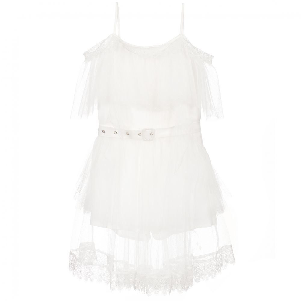 Fun & Fun - Girls White Tulle Dress | Childrensalon