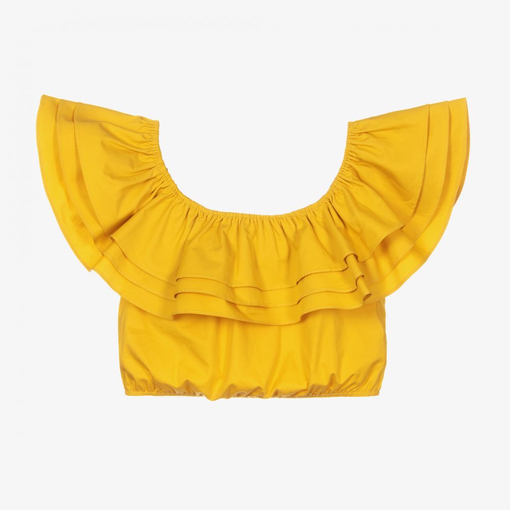 Fun & Fun - Girls Yellow Cotton Blouse | Childrensalon