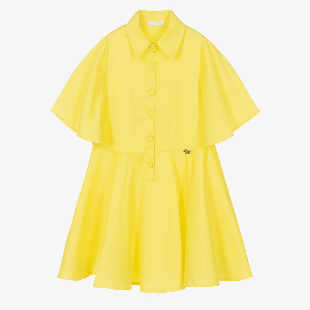 Fun & Fun - Girls Yellow Cotton Dress | Childrensalon