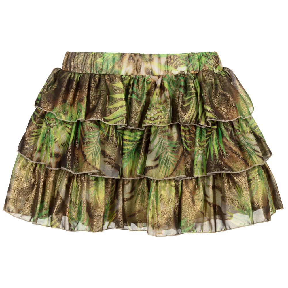 Fun & Fun-تنورة كشكش لون أخضر و ذهبي | Childrensalon Outlet