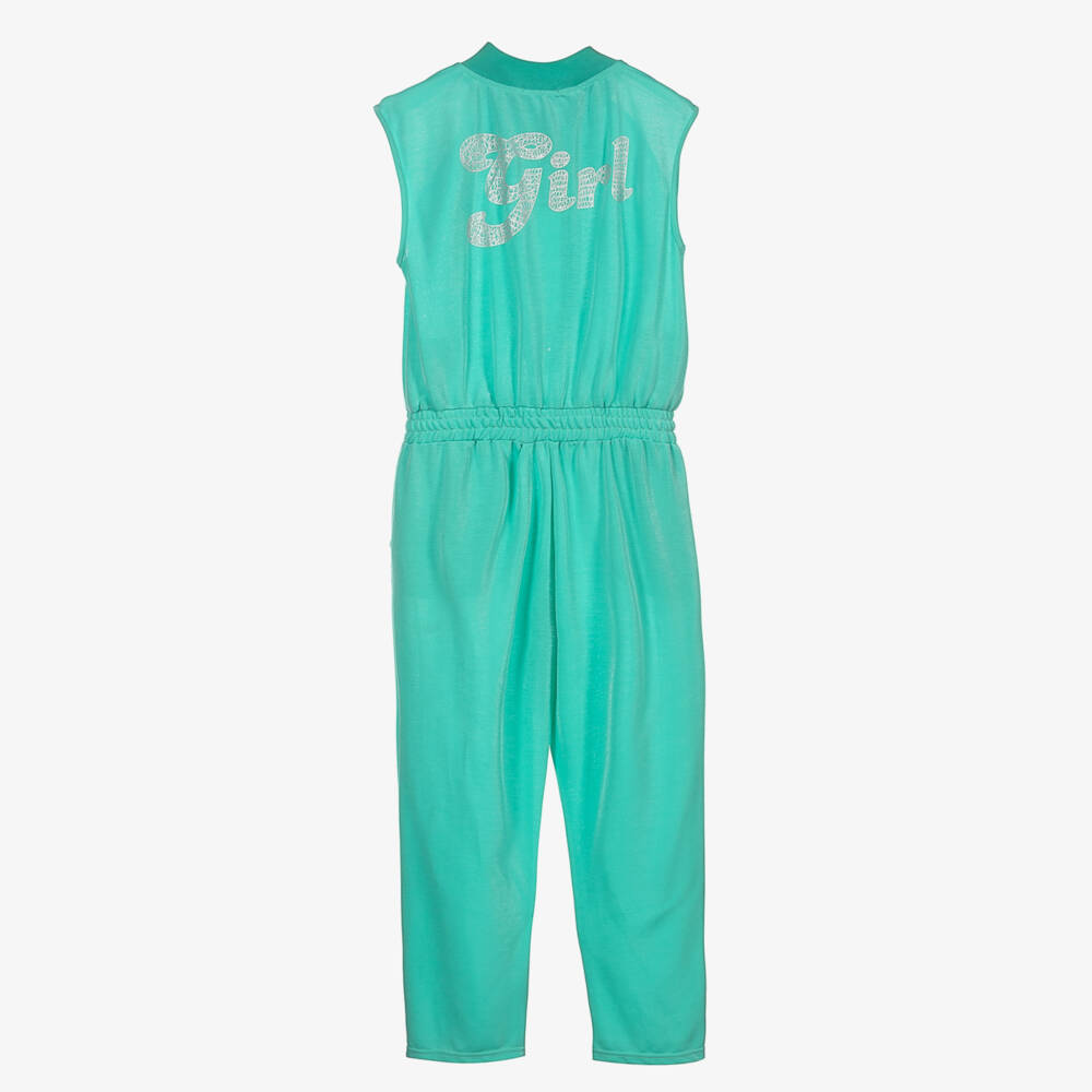 Fun & Fun-Green Viscose Jersey Jumpsuit | Childrensalon Outlet