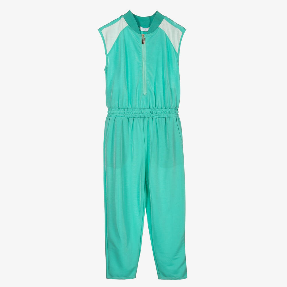 Fun & Fun-Green Viscose Jersey Jumpsuit | Childrensalon Outlet