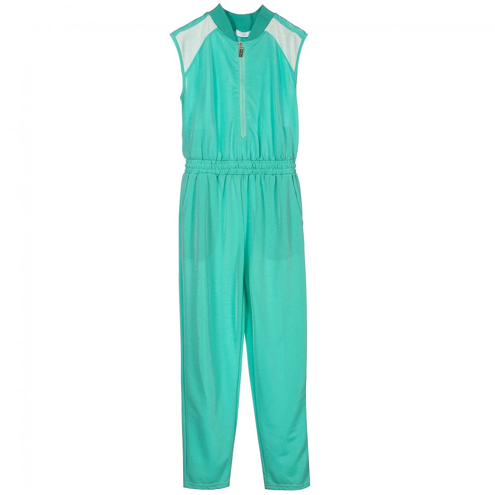 Fun & Fun - Green Viscose Jersey Jumpsuit | Childrensalon