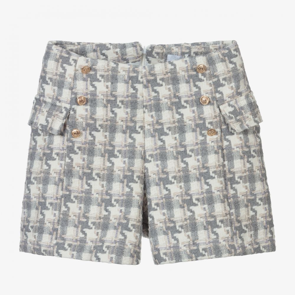 Fun & Fun Chic - Tweed-Shorts in Grau und Elfenbein | Childrensalon