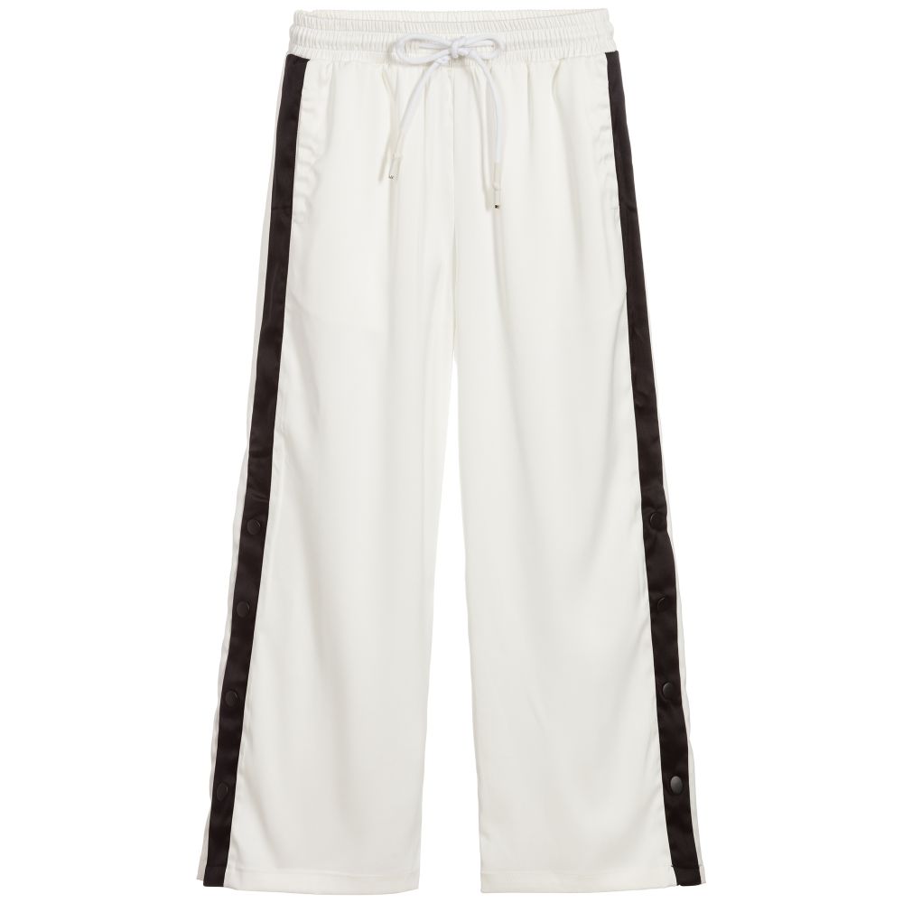 Fun & Fun - Ivory & Black Satin Trousers | Childrensalon