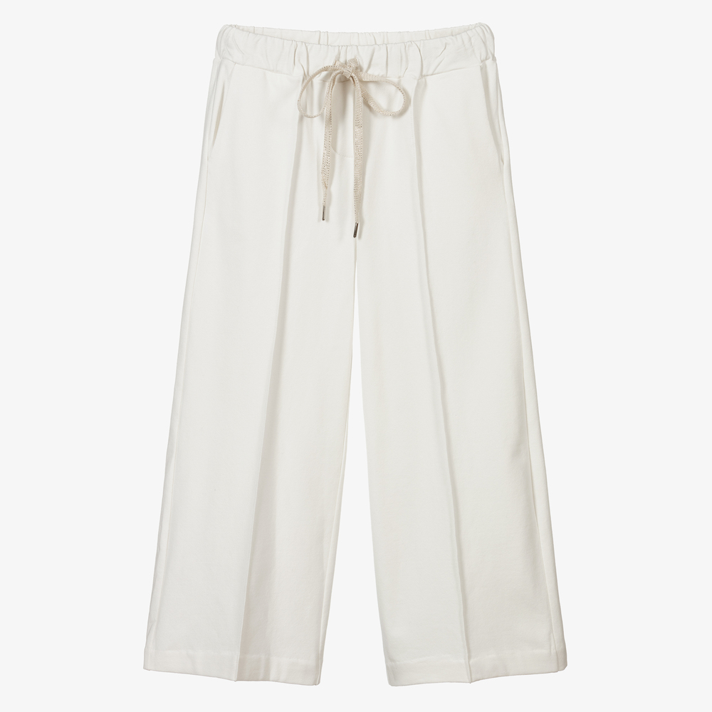 Fun & Fun Chic-Ivory Wide Leg Trousers | Childrensalon Outlet