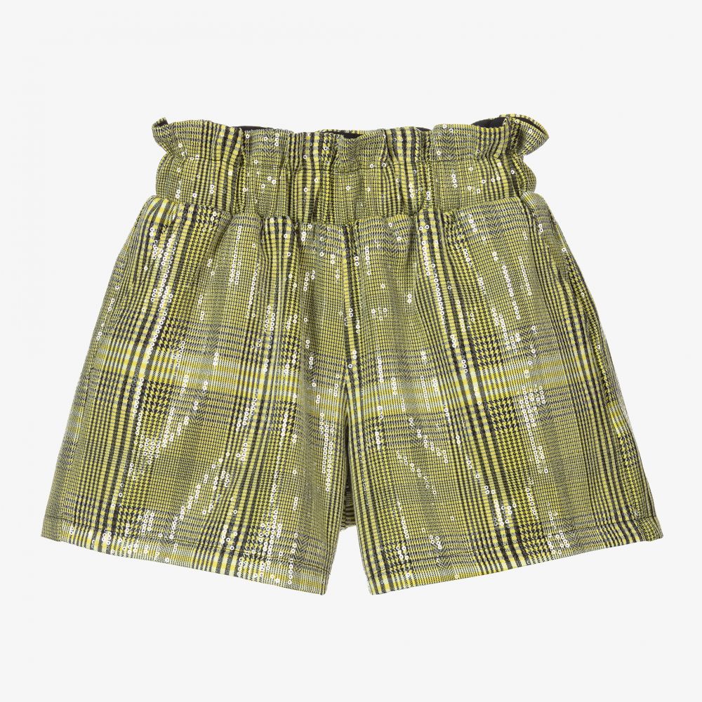 Fun & Fun - Neon Yellow Sequin Shorts | Childrensalon