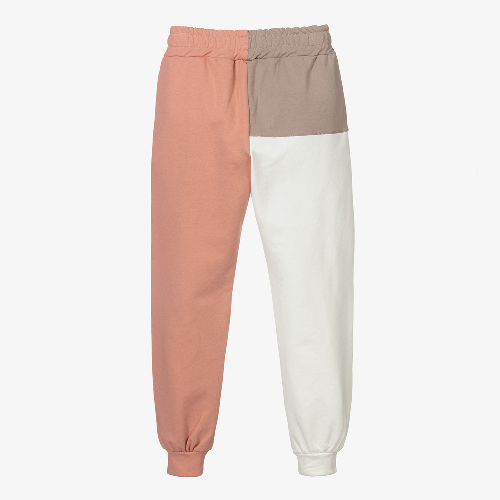 Fun & Fun Chic-Pink Colour Block Joggers | Childrensalon Outlet