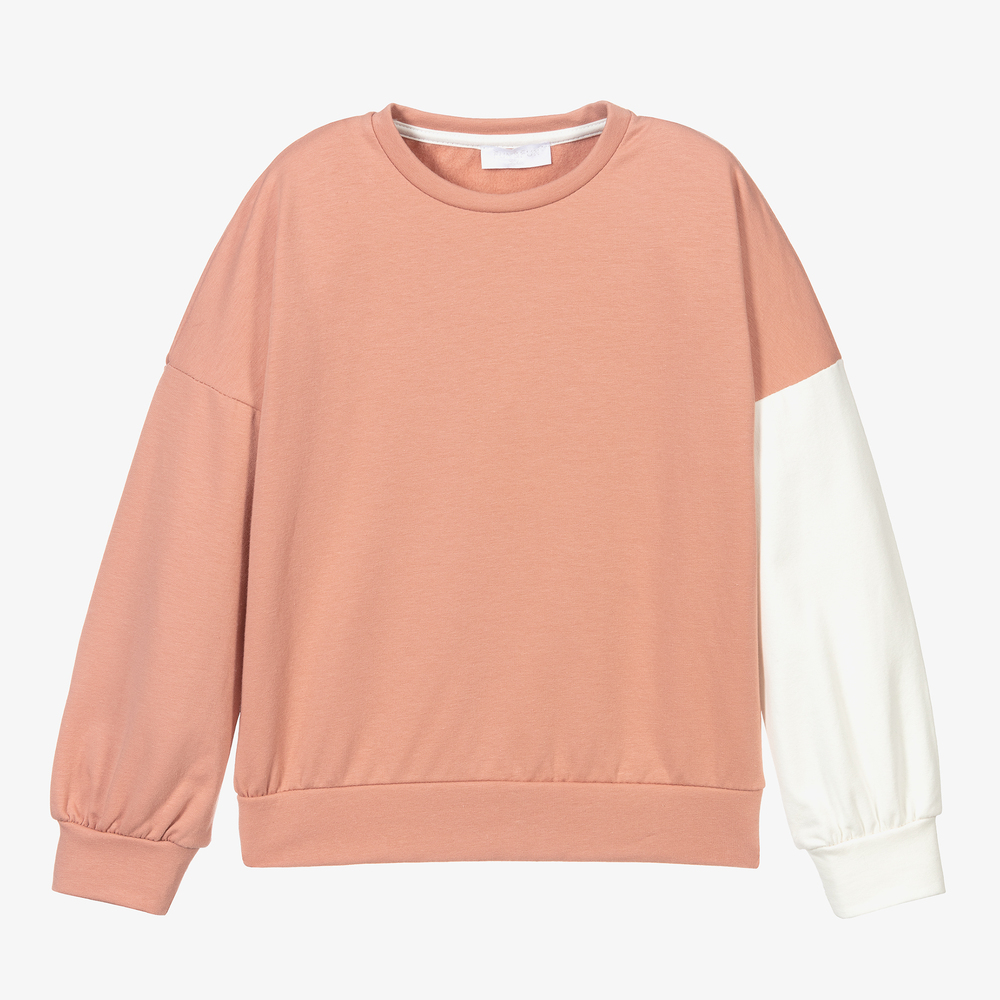 Fun & Fun Chic - Pink Colour Block Sweatshirt | Childrensalon