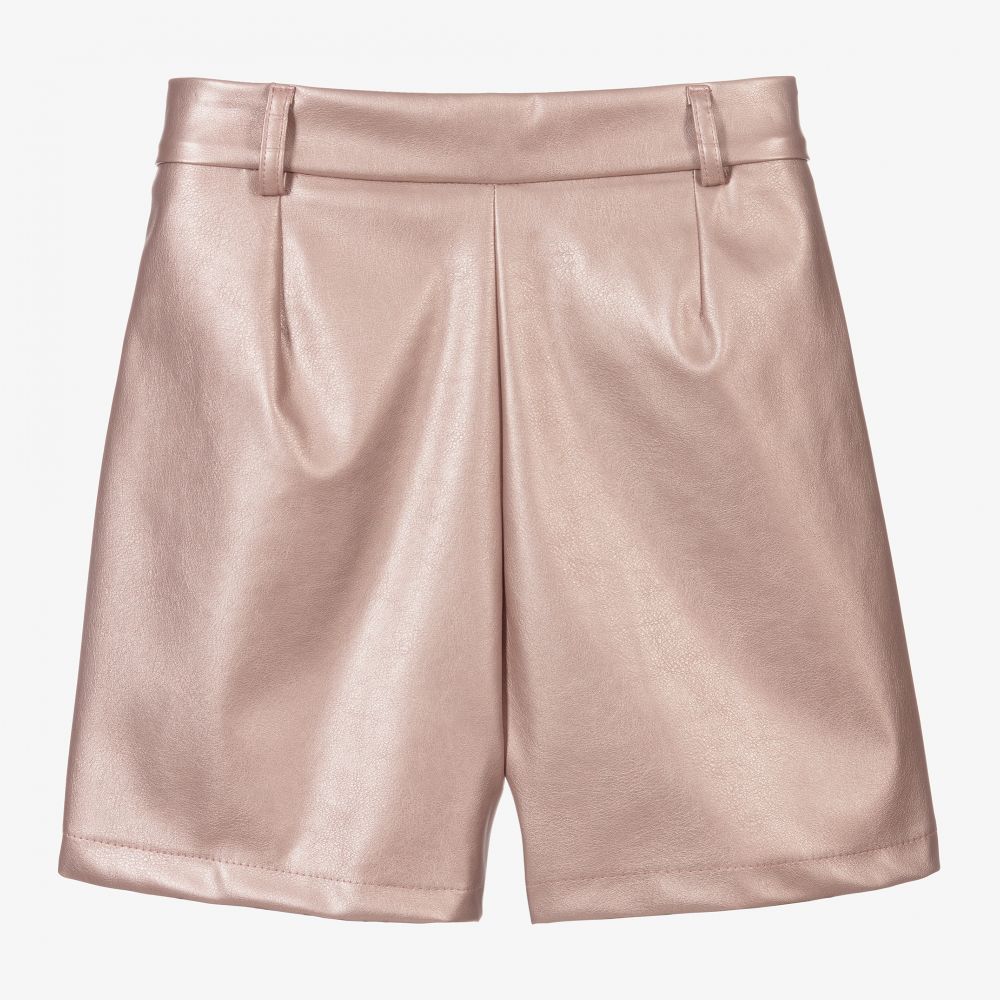 Fun & Fun Chic-Pink Faux Leather Shorts | Childrensalon Outlet
