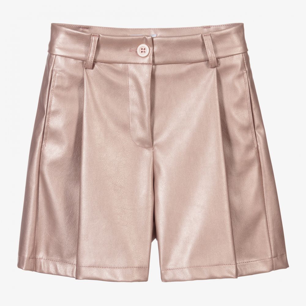 Fun & Fun Chic - Pink Faux Leather Shorts | Childrensalon