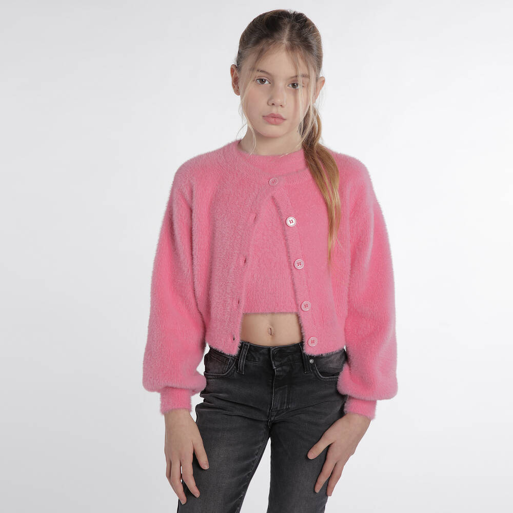 Fun & Fun - Pink Knit Top & Cardigan Set | Childrensalon Outlet