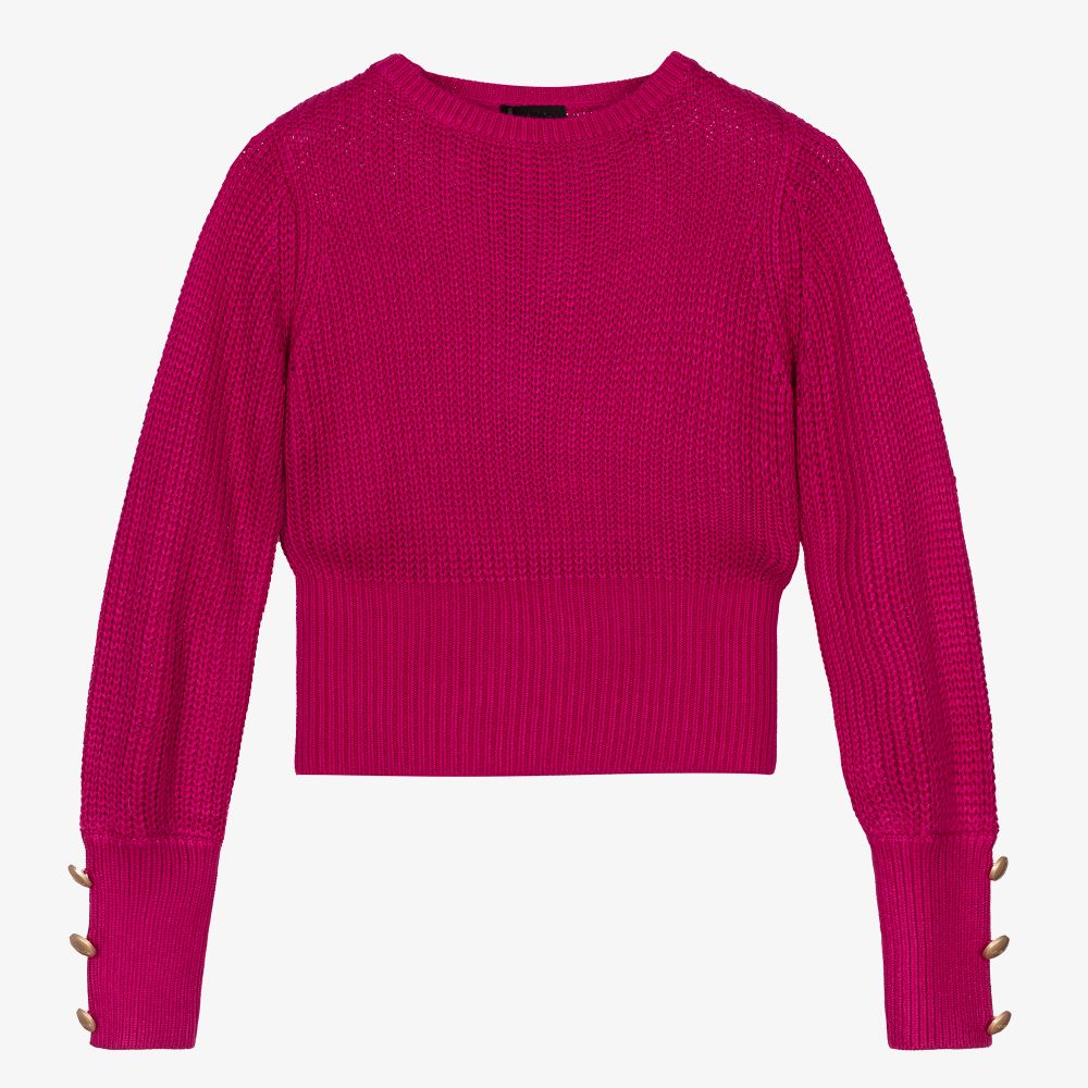 Fun & Fun - Pink Viscose Knitted Sweater | Childrensalon