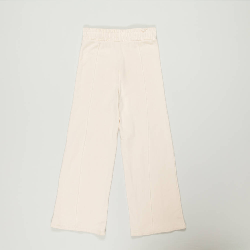 Fun & Fun-Preloved Girls Beige Cotton Wide-Leg Joggers (16 years) | Childrensalon Outlet