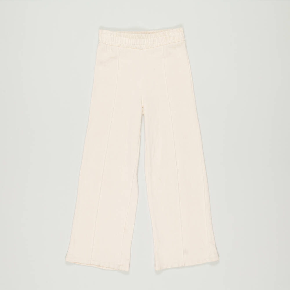Fun & Fun-Preloved Girls Beige Cotton Wide-Leg Joggers (16 years) | Childrensalon Outlet