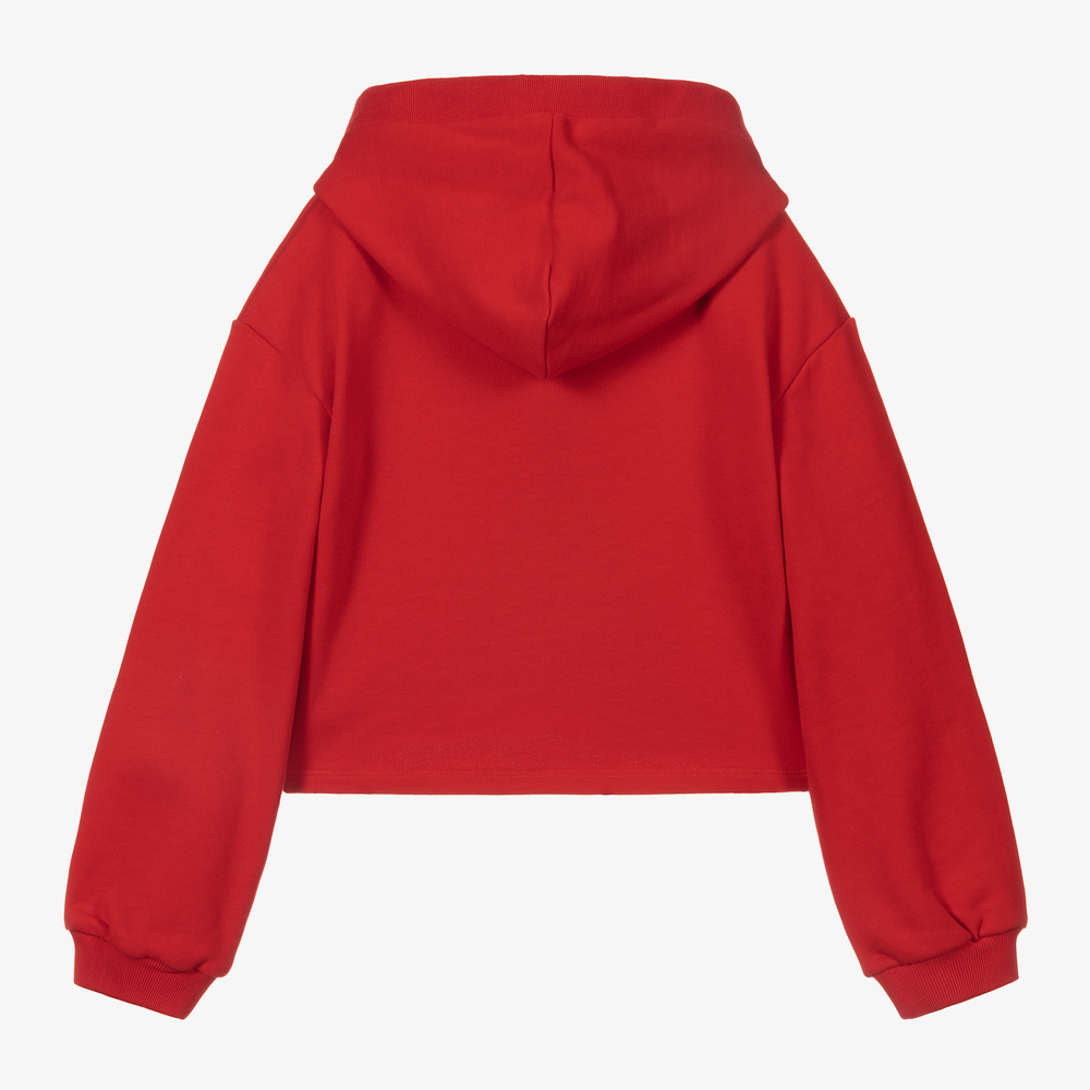 Red crop hoodies clearance
