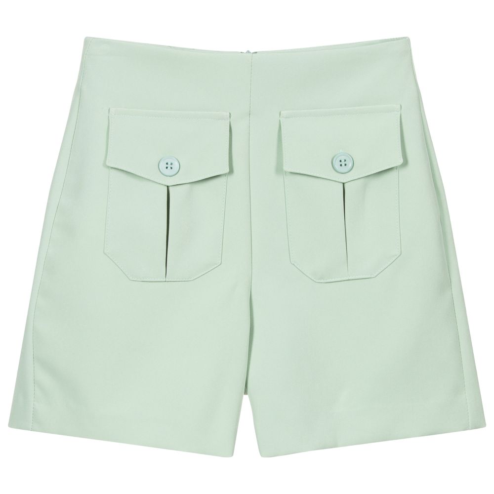 Fun & Fun - Short taille haute vert sauge | Childrensalon