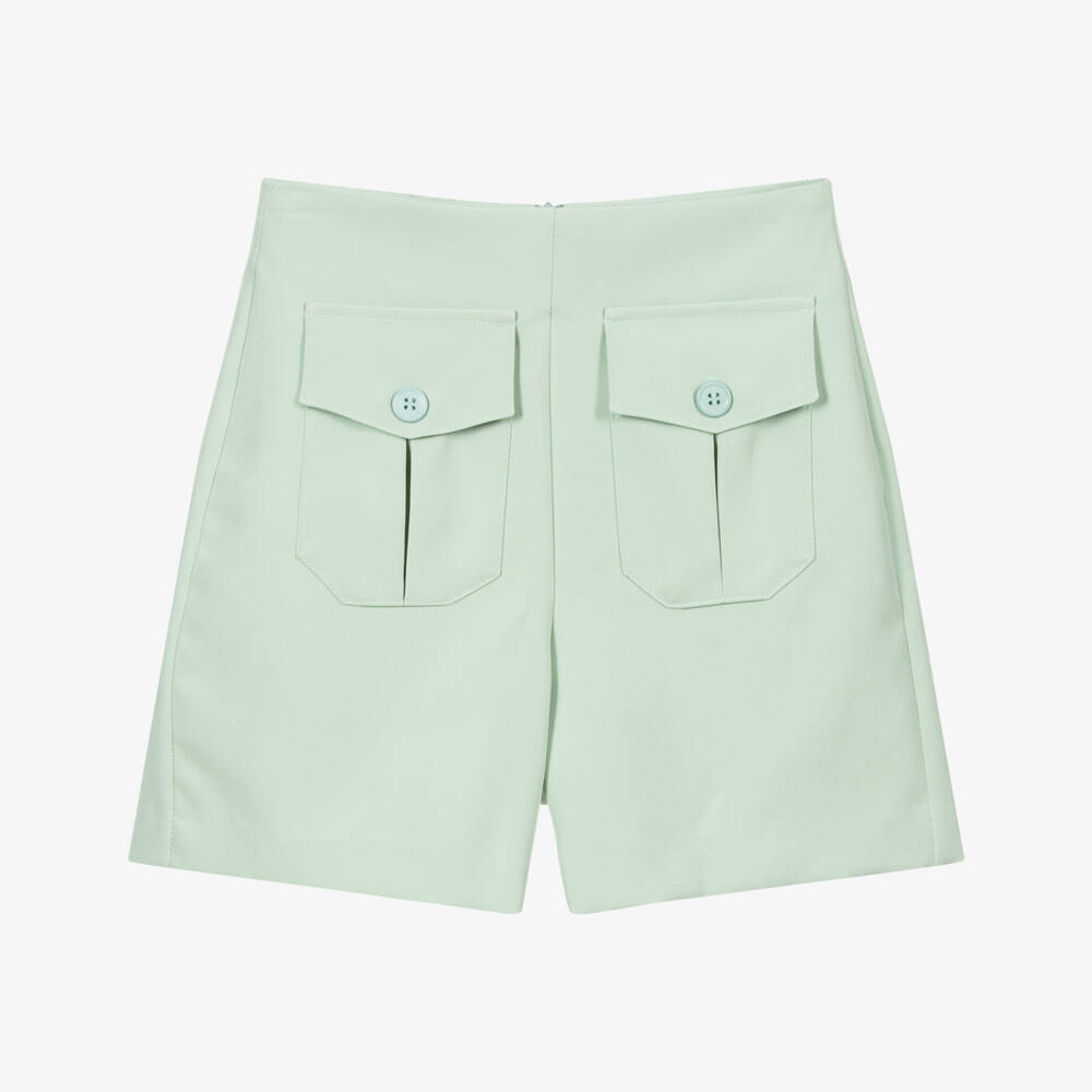 Fun & Fun-شورت خصر عالي لون أخضر للبنات | Childrensalon Outlet