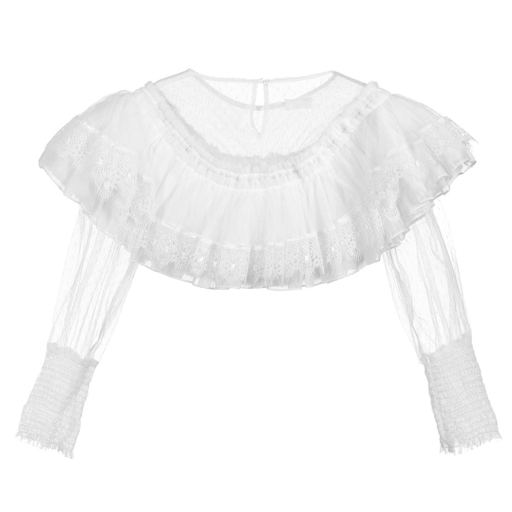 Fun & Fun-White Lace Crop Blouse | Childrensalon Outlet