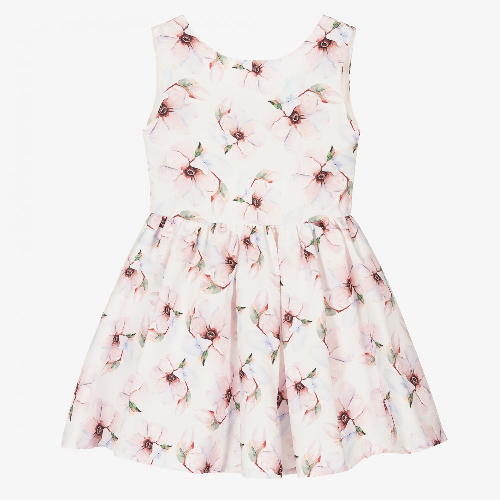 Fun & Fun Chic - White & Pink Floral Dress | Childrensalon