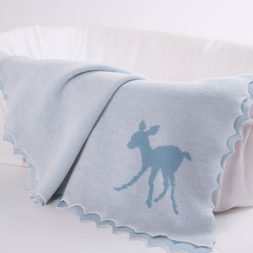 G.H.Hurt & Son-Blue Wool & Cotton Baby Set | Childrensalon Outlet