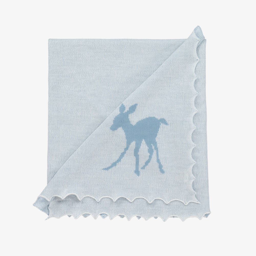 G.H.Hurt & Son-Blue Wool & Cotton Baby Set | Childrensalon Outlet