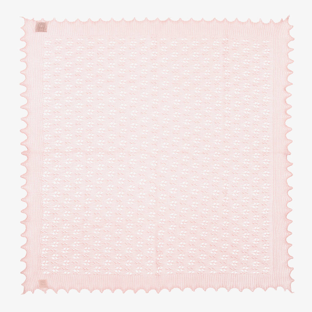 G.H.Hurt & Son-Girls Pink Knit Shawl and Bib Set | Childrensalon Outlet