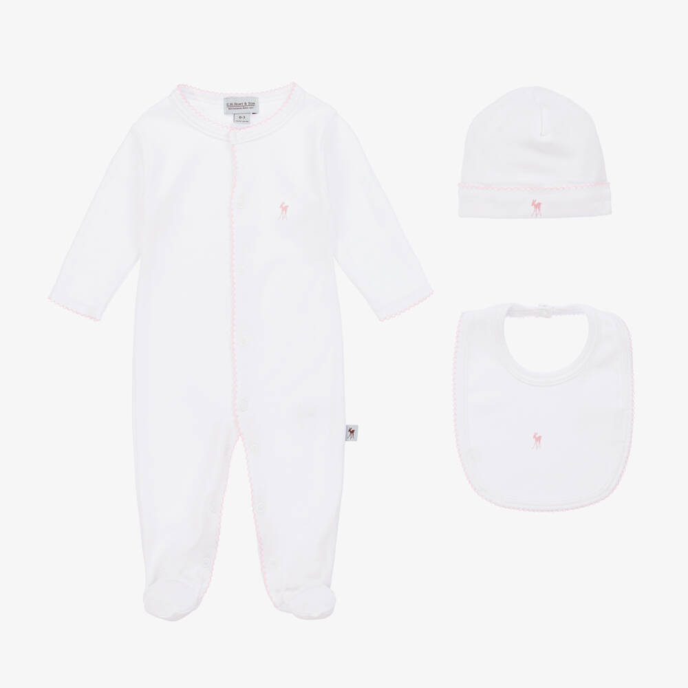 G.H.Hurt & Son-Girls Soft Pink Wool Gift Set | Childrensalon Outlet