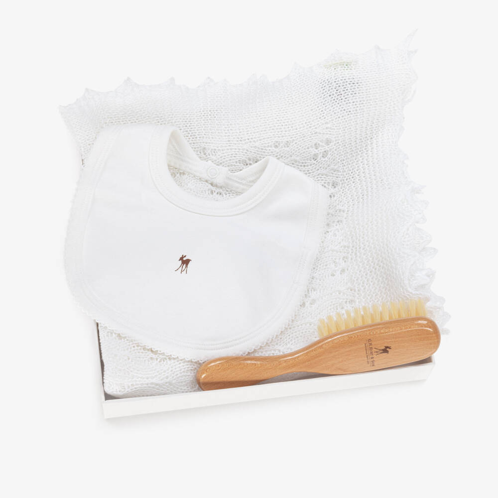 G.H.Hurt & Son-Ivory Shawl and Bib Set | Childrensalon Outlet