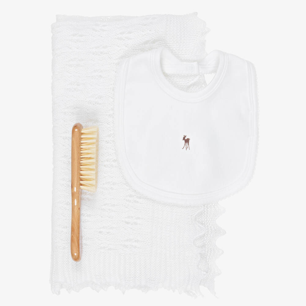 G.H.Hurt & Son-Ivory Shawl and Bib Set | Childrensalon Outlet