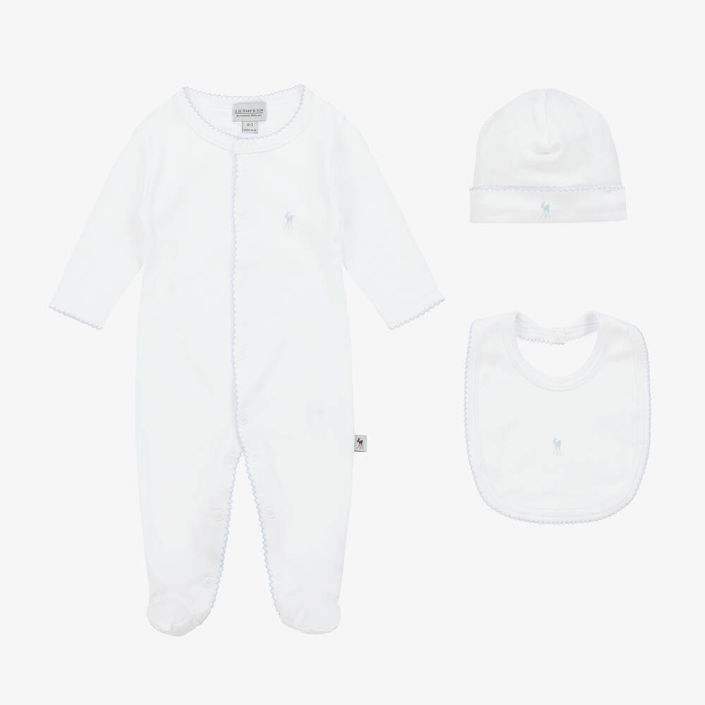 G.H.Hurt & Son-White & Blue Baby Wool Set | Childrensalon Outlet