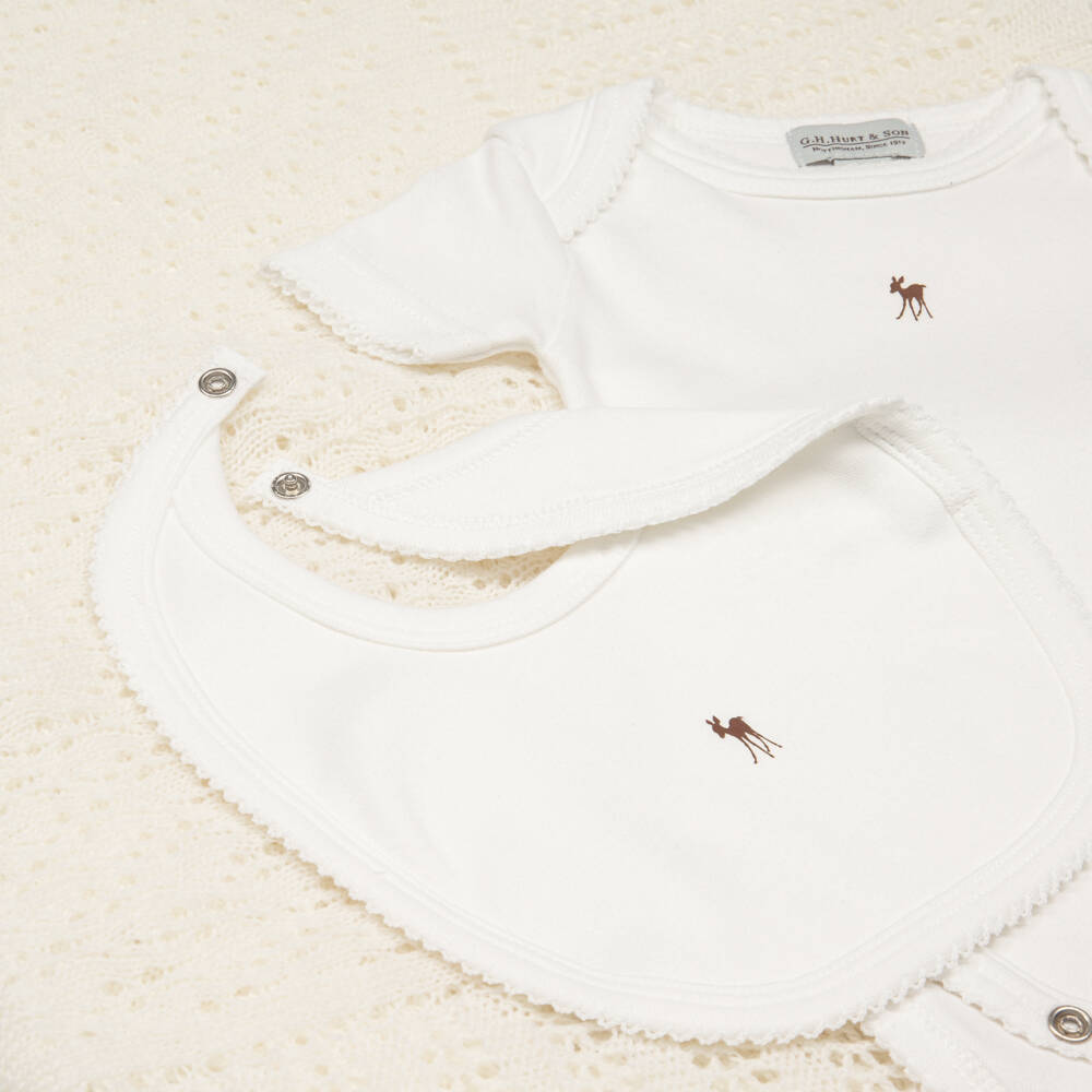 G.H.Hurt & Son-White & Ivory Welcome Baby Gift Set | Childrensalon Outlet