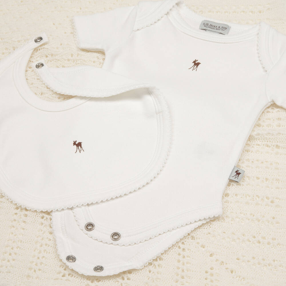 G.H.Hurt & Son-White & Ivory Welcome Baby Gift Set | Childrensalon Outlet