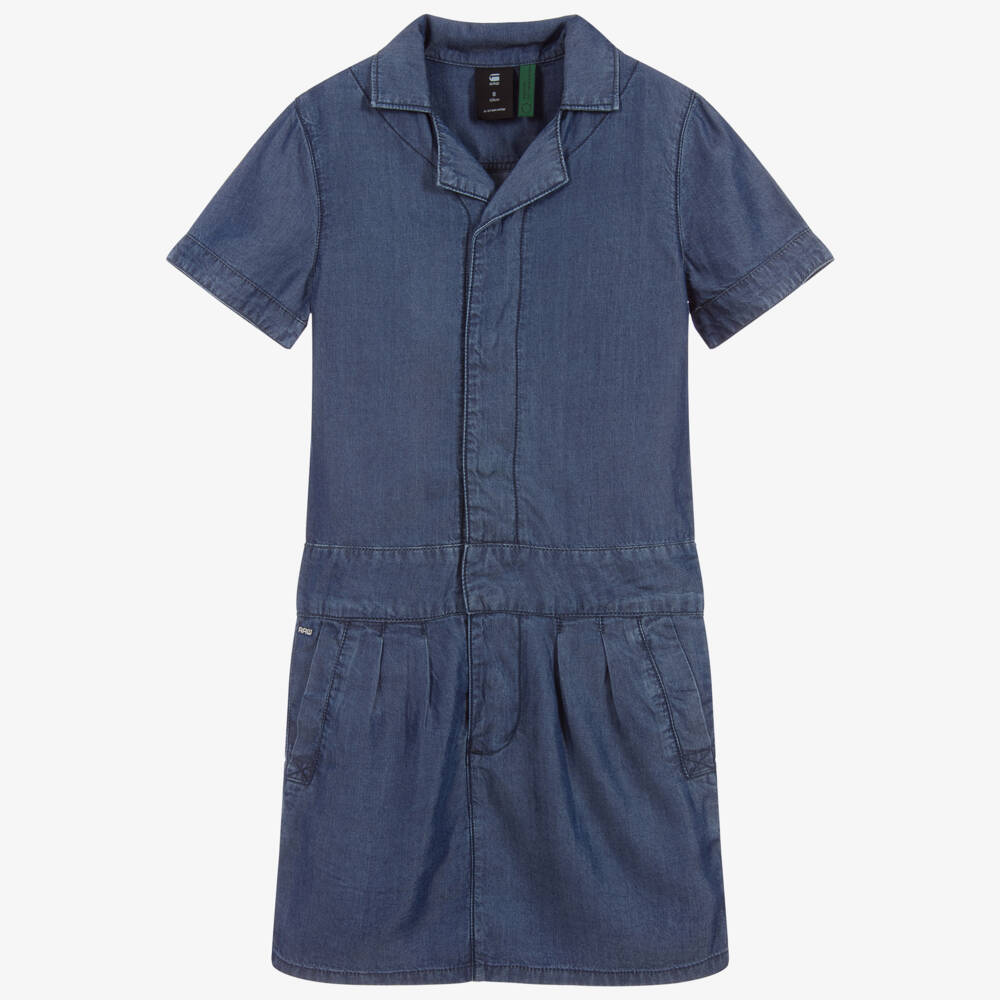 G-Star Raw-Girls Blue Chambray Dress | Childrensalon Outlet