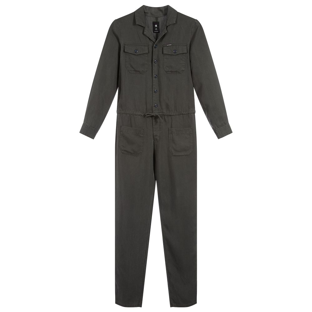 G-Star Raw - Combinaison verte en lyocell Fille | Childrensalon