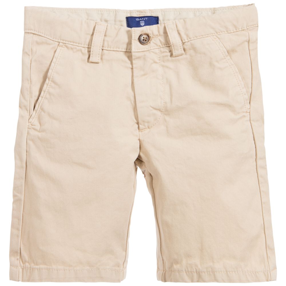 Gant - Boys Beige Chino Shorts | Childrensalon