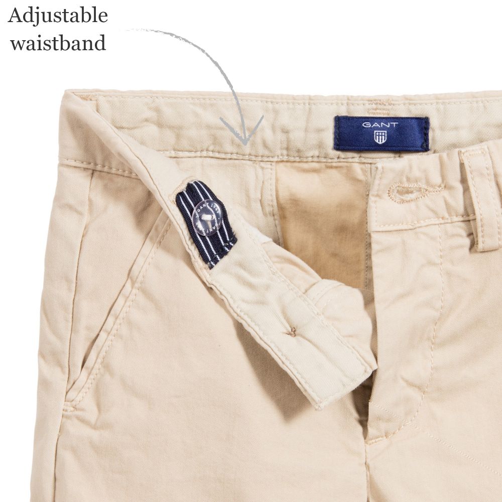 Gant-Boys Beige Chino Shorts | Childrensalon Outlet