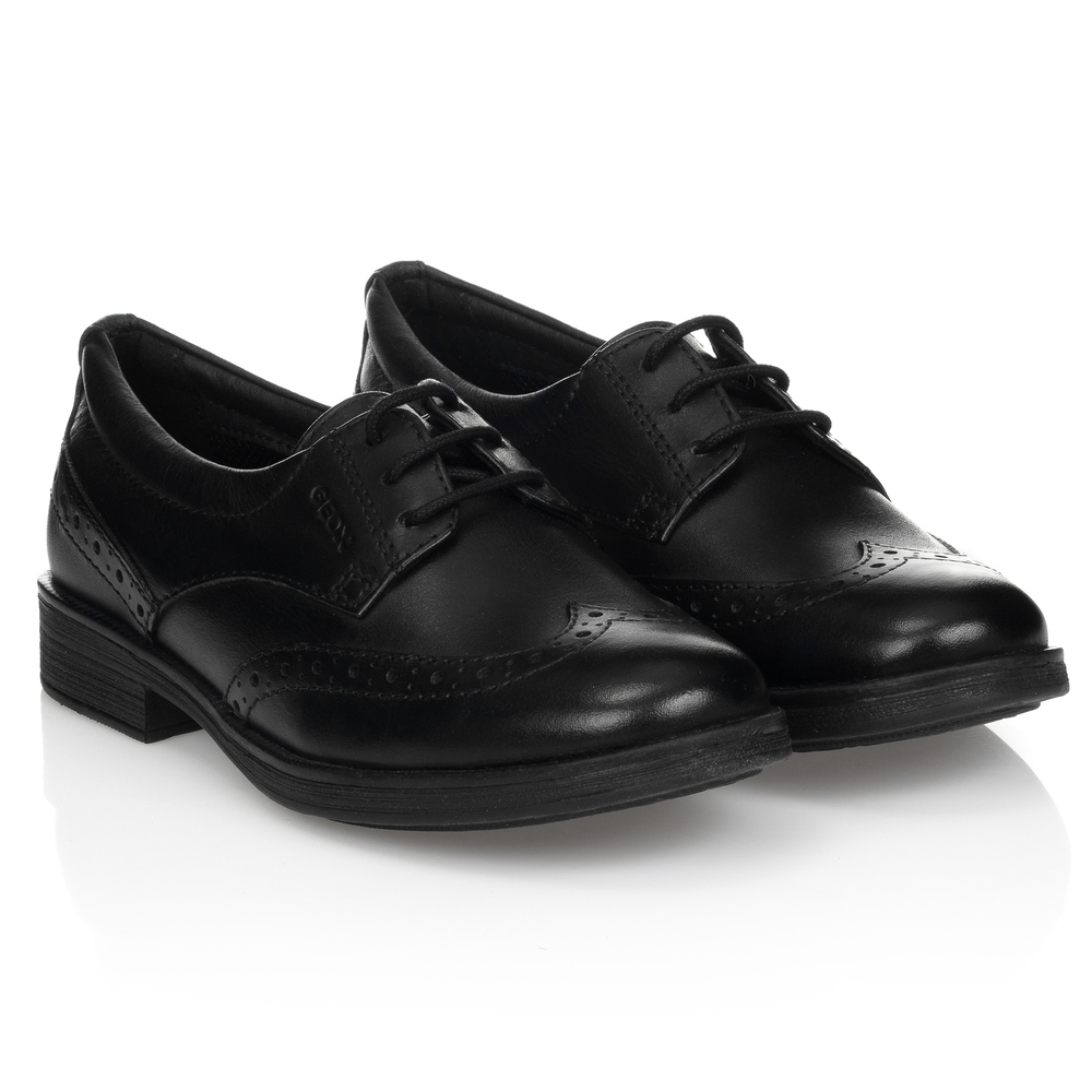 Geox - Schwarze Leder-Brogues | Childrensalon