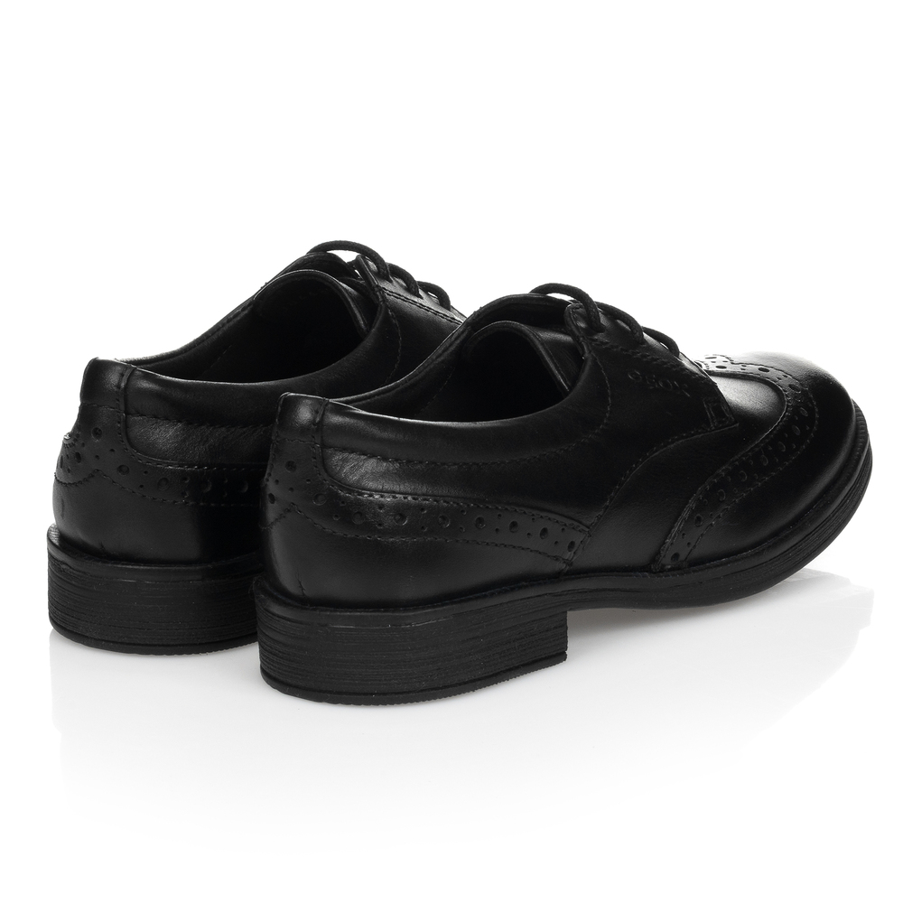 Geox black leather shoes on sale