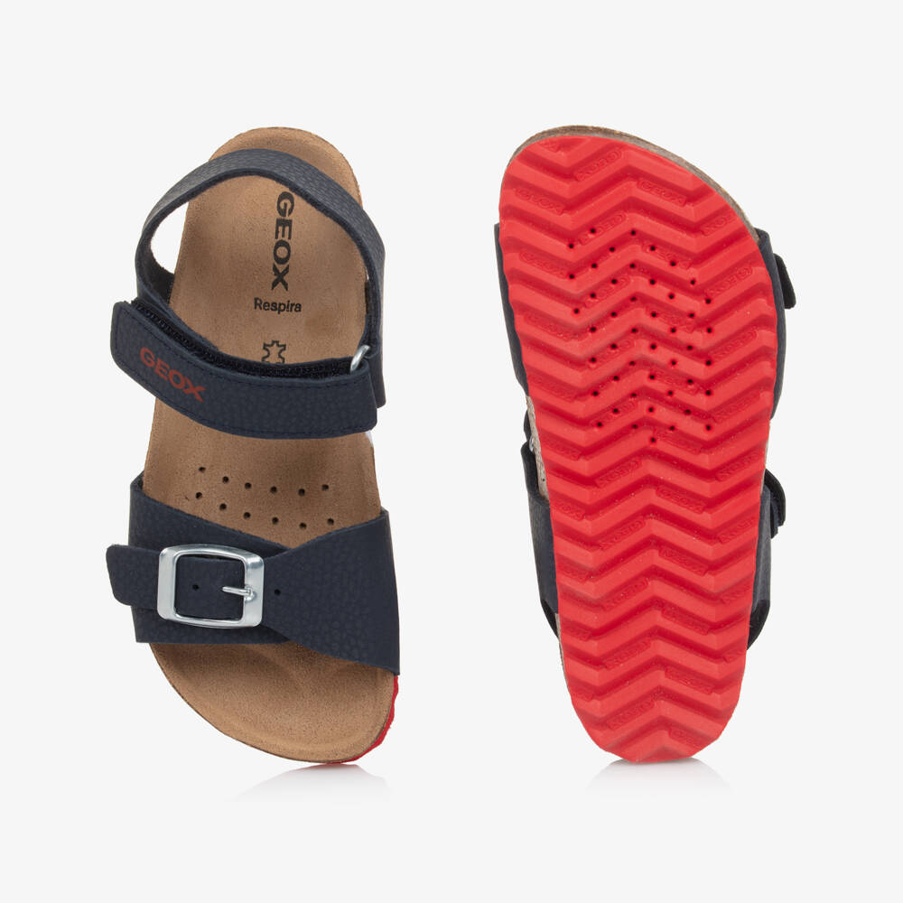 Geox-Blue Boys Faux Leather Sandals | Childrensalon Outlet