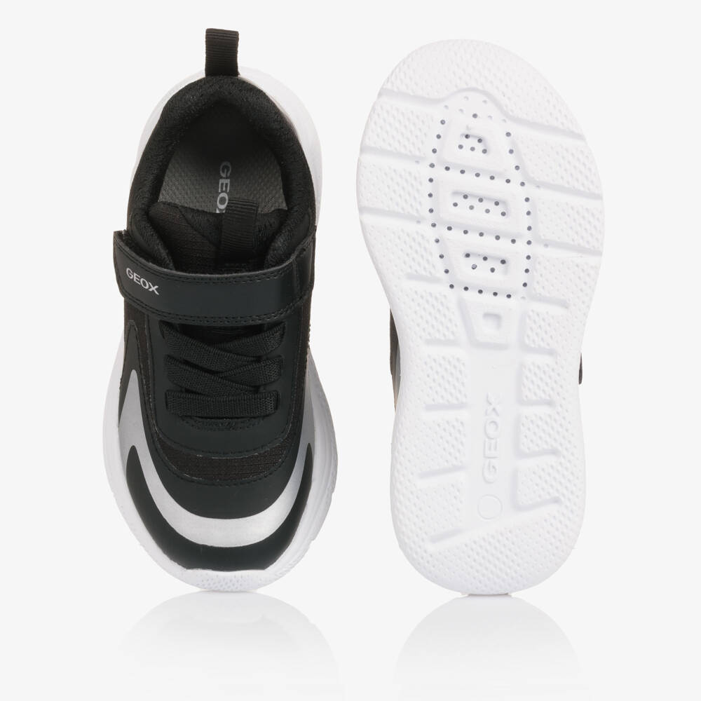 Geox-حذاء رياضي للأولاد من الجلد الصناعي الأسود | Childrensalon Outlet